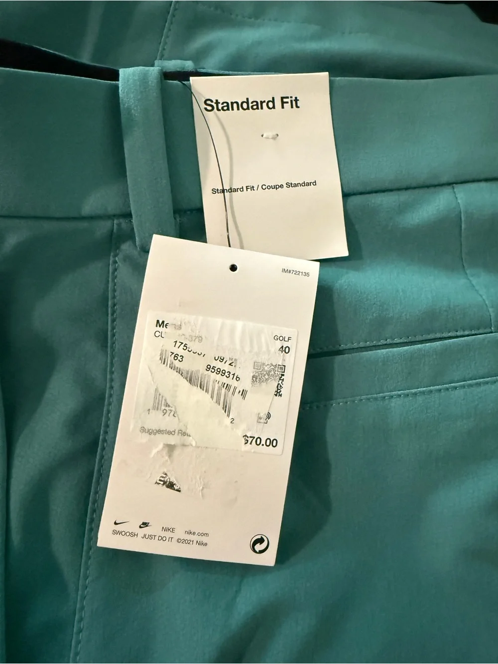 NWT Men's Nike Classic Teal Performance Shorts Sizes 34, 38 & 40